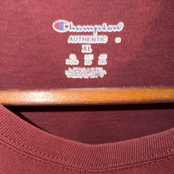 VTG Y2K Men’s Burgundy Champion MIT Graphic T-Shirt Size XL - Picture 2 of 7
